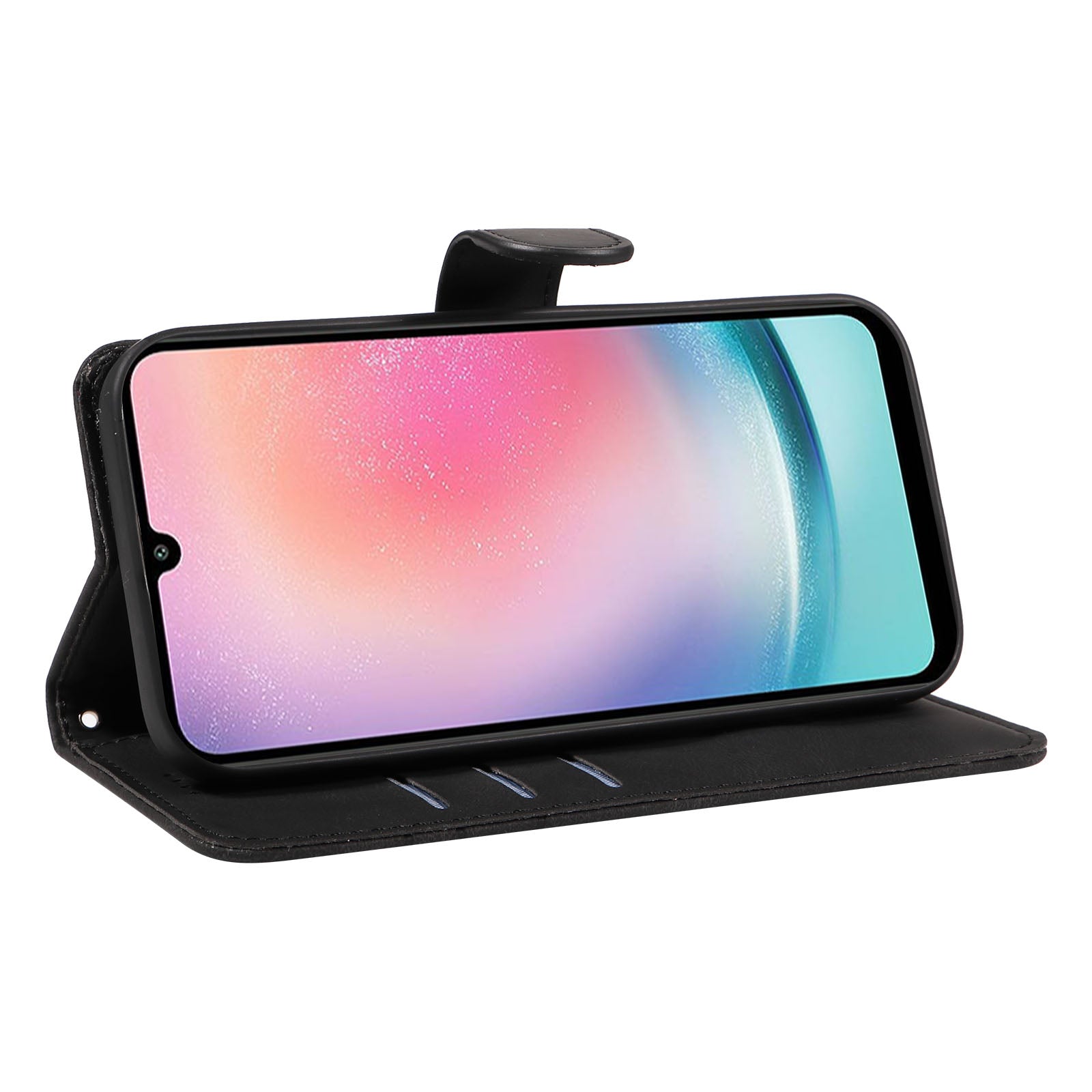 For Samsung Galaxy A24 4G Lines Imprinted Leather Wallet Phone Case Foldable Stand Cover For Samsung Galaxy A24 4G Lines Imprinted Leather Wallet Phone Case Foldable Stand Cover